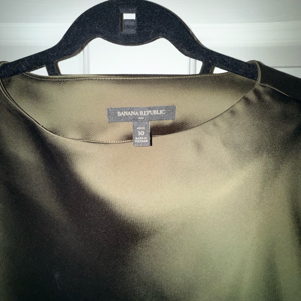 Banana Republic Asymmetrical Dark Green Dress - Picture 2 of 3